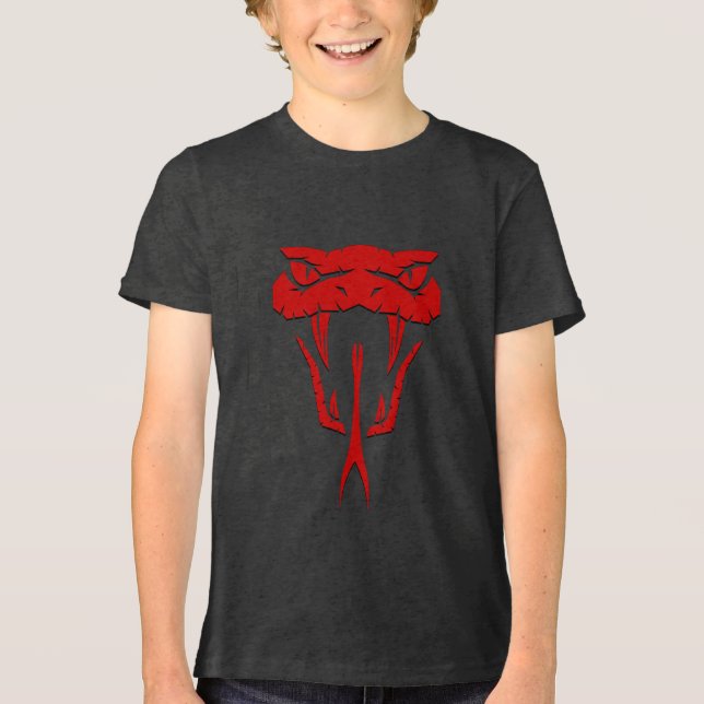 T-shirt En Tri-matière Fierce Red Snake Face Bella+Canvas Jeune (Recto)