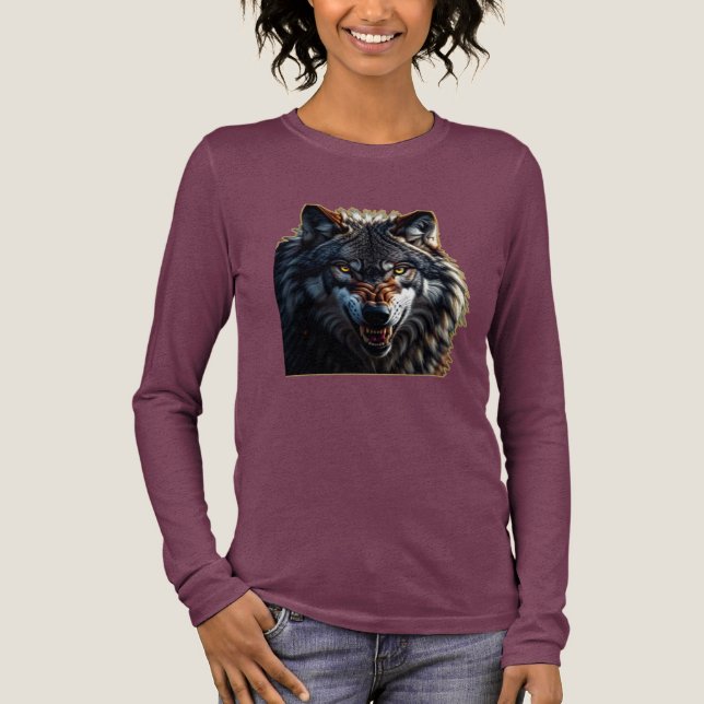 T-shirt En Tri-matière Fierce Wolf – Symbol of Strength and Freedom (Recto)