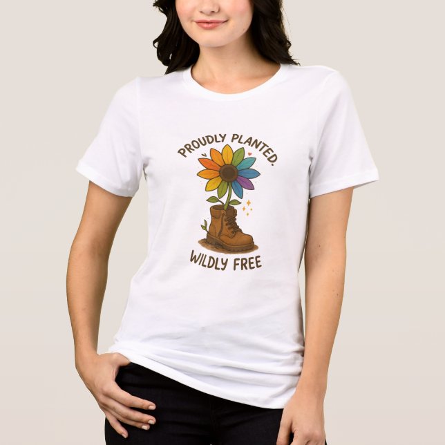 T-shirt En Tri-matière Fièrement Plantée. Libéré. (Recto)
