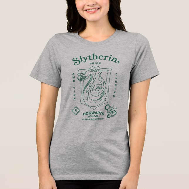 T-shirt En Tri-matière Fierté d'ELSLYTHERIN Ambition Ruse Blason (Recto)