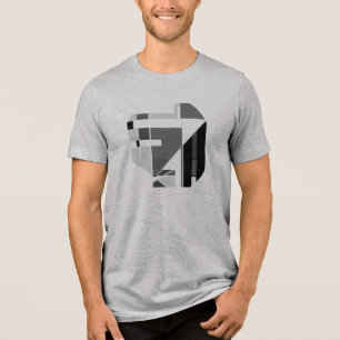 T-shirt En Tri-matière Fil gris noir Géométrique Abstrait MCM Look