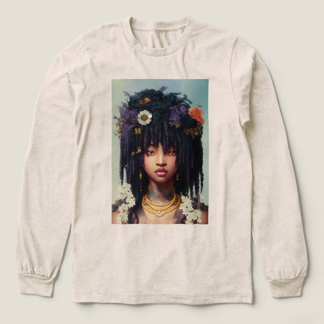 T-shirt En Tri-matière Fille à couronne de fleurs (Motif devant)