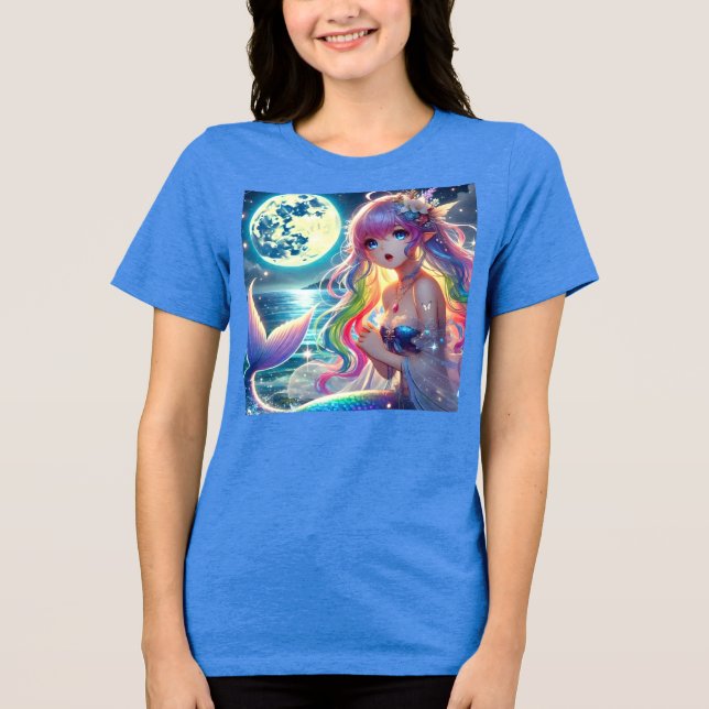 T-shirt En Tri-matière Fille Anime Chantant Pixie sous Clair de Lune Merm (Recto)