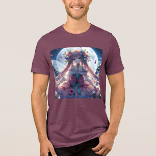 T-shirt En Tri-matière Fille Anime Fleur Lune Fée