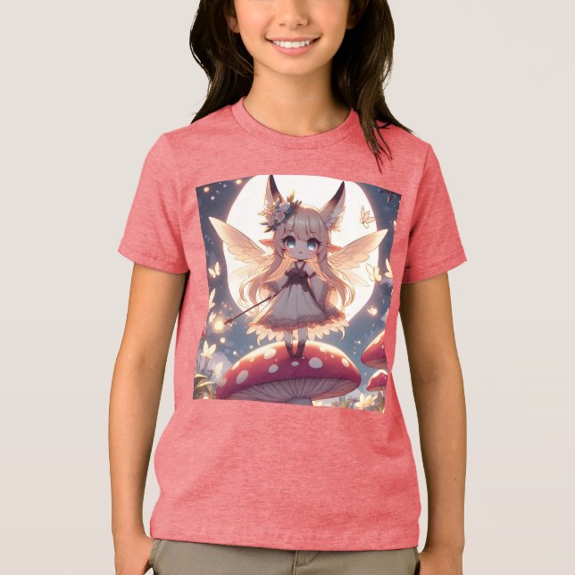 T-shirt En Tri-matière Fille Anime Pixie Hippie Lune Fée (Recto)
