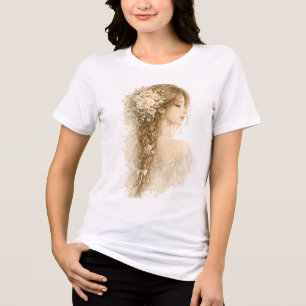 T-shirt En Tri-matière Fille Bohème Tressée