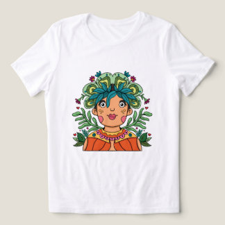 T-shirt En Tri-matière Fille d'art fantaisiste avec couronne florale