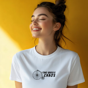 T-shirt En Tri-matière Fille de vélo rétro Ironie noir