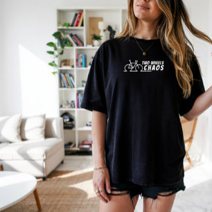 T-shirt En Tri-matière Fille de vélo rétro Ironie noir blanc