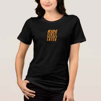 T-shirt En Tri-matière Fille de vélo rétro Ironie orange