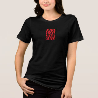 T-shirt En Tri-matière Fille de vélo rétro Ironie rouge noir