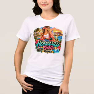T-shirt En Tri-matière Fille d'Honolulu Voyage Tropical Hawaï