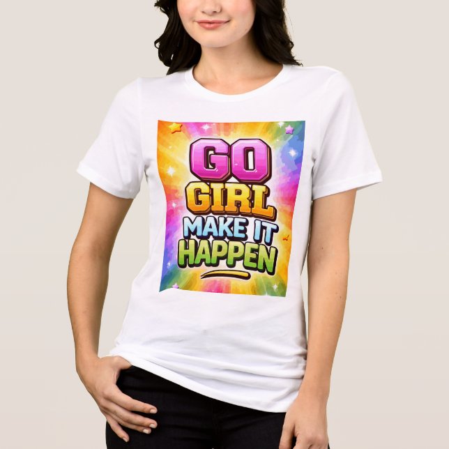 T-shirt En Tri-matière Fille, Fais que ça Arrive Motivationnel (Recto)