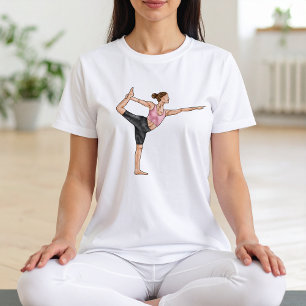 T-shirt En Tri-matière Fille faisant un exercice d'équilibre en yoga, pos