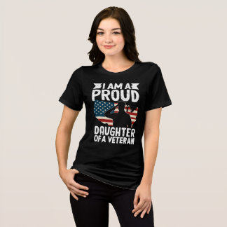 T-shirt En Tri-matière Fille fière d'un vétéran patriote militaire papa