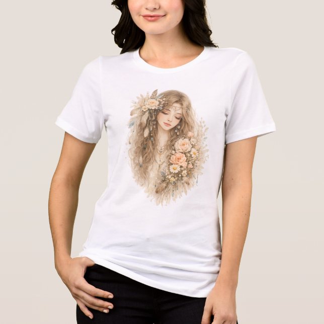 T-shirt En Tri-matière Fille Florale Boho (Recto)