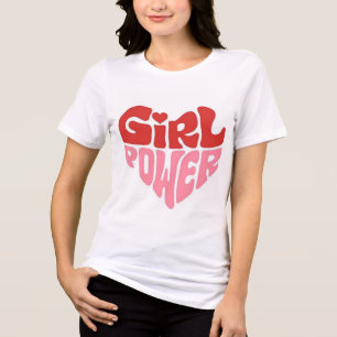 T-shirt En Tri-matière Fille Power Coeur Design