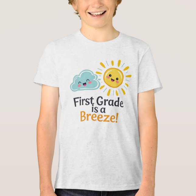 T-shirt En Tri-matière First Grade is a Breeze – Cute Cloud (Recto)