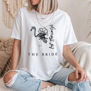 T-shirt En Tri-matière Flamant rose de squelette Bachelorette de la marié