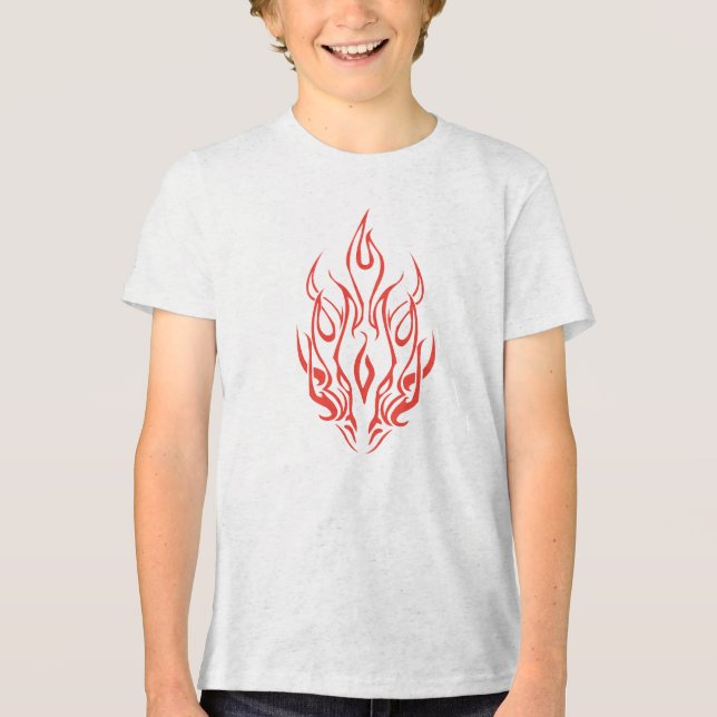 T-shirt En Tri-matière Flame Spirit Face | Tribal Fire Silhouette Art (Recto)
