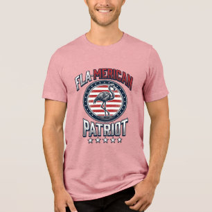 T-shirt En Tri-matière Flaméricain Patriote Flamant Vintage Vecteur