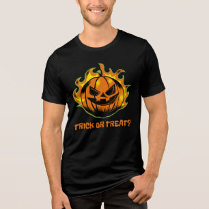 T-shirt En Tri-matière Flaming Jack-O’-Lantern Trick ou Treat? -Halloween