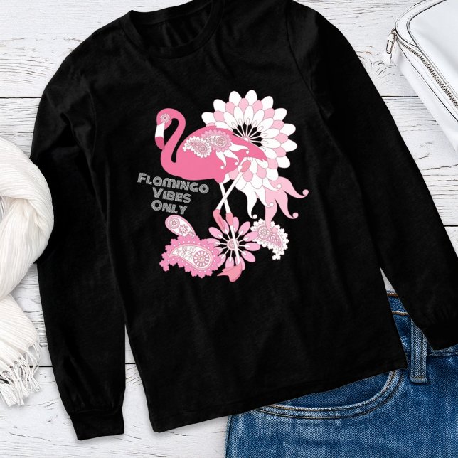 T-shirt En Tri-matière Flamingo Vibes Only - Paisley Pink Flamingo (Créateur téléchargé)