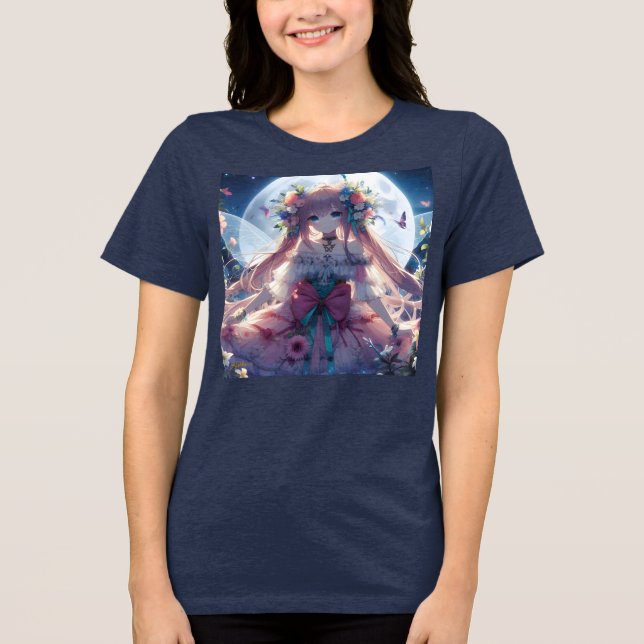 T-shirt En Tri-matière Fleur de lune d'Anime (Recto)