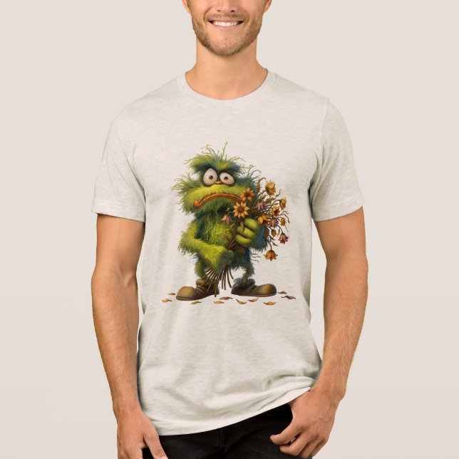 T-shirt En Tri-matière Fleur de Monstre Vert (Recto)