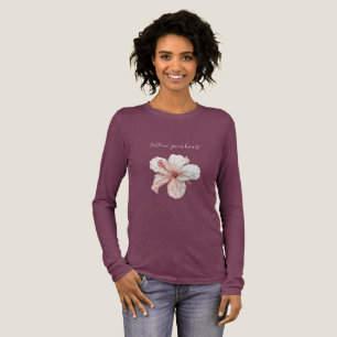 T-shirt En Tri-matière Fleur d'Hibiscus rose blanc