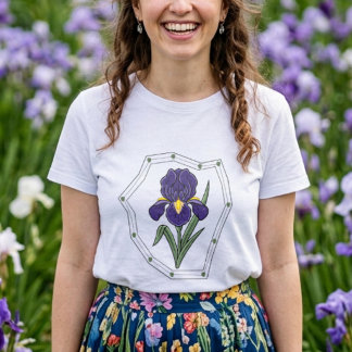 T-shirt En Tri-matière Fleur d'Iris Pourpre Botanique