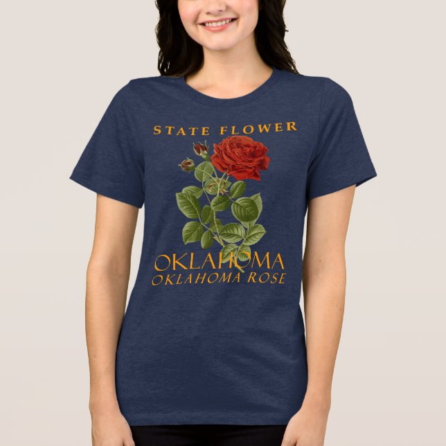 T-shirt En Tri-matière Fleur du Territoire de l'Oklahoma Rose (Recto)