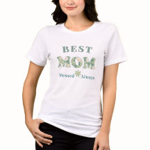 Fleur Élégante Vert Sage Meilleure Mère Toujours B