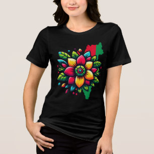 T-shirt En Tri-matière Fleur Palestine Drapeau, Palestine sera libre