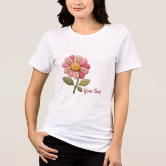 T-shirt En Tri-matière Fleur patchwork dans le style country