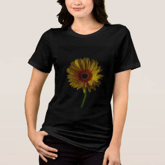 T-shirt En Tri-matière Fleur photo noir T-shirt femme