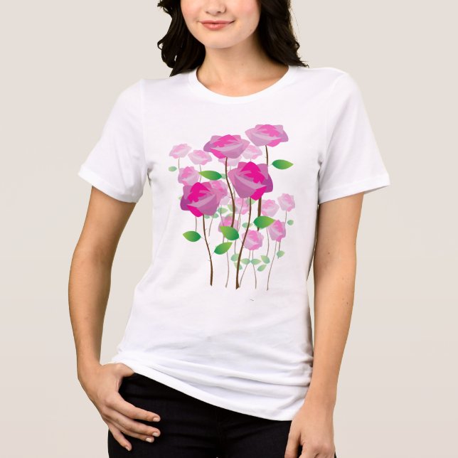 T-shirt En Tri-matière Fleur rose (Recto)