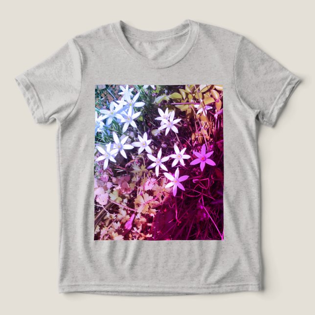 T-shirt En Tri-matière Fleur rose et blanche (Design Recto)
