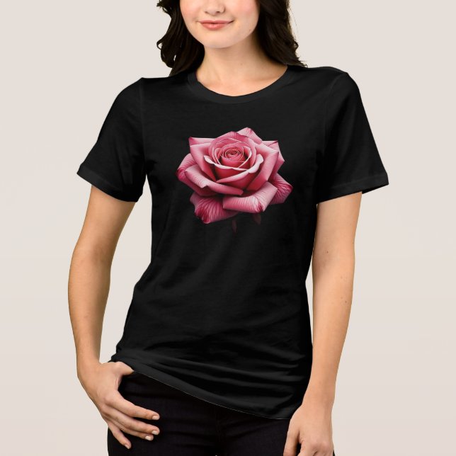 T-shirt En Tri-matière Fleur rose réaliste (Recto)