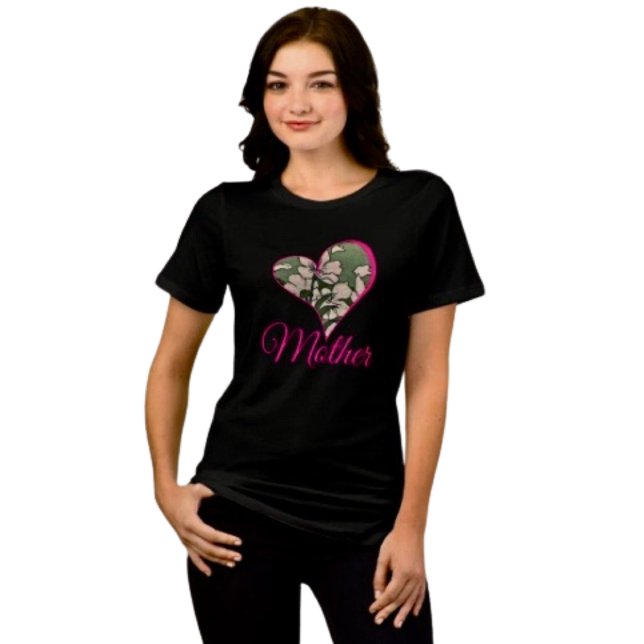 T-shirt En Tri-matière Fleur Rose Verte (Treat Mom in style—this comfy women’s tee makes the perfect heartfelt Mother’s Day gift)