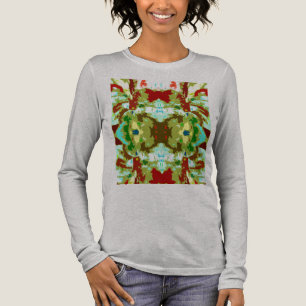 T-shirt En Tri-matière Fleur symétrique Abstraite rouge olive vert Mint