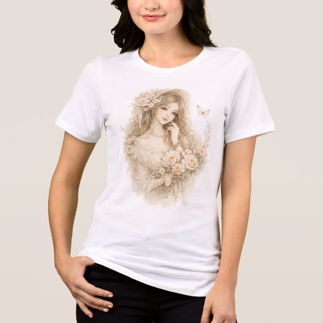 T-shirt En Tri-matière Fleur vintage (Recto)