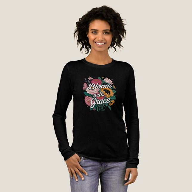 T-shirt En Tri-matière Fleurir avec grâce  (Recto complet)