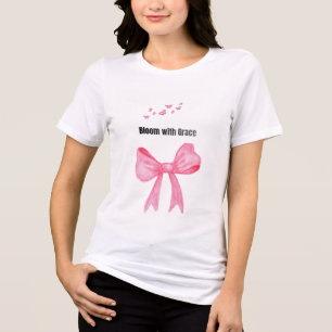 T-shirt En Tri-matière Fleurir avec grâce rose nœud papillon Coquette Gra