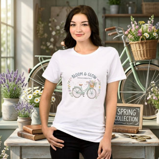 T-shirt En Tri-matière Fleurir & Briller Vélo Floral Vintage Printemps Es