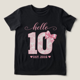 T-shirt En Tri-matière Fleurs à Ruban Rose N Ten Fête Bonjour 10 Annive