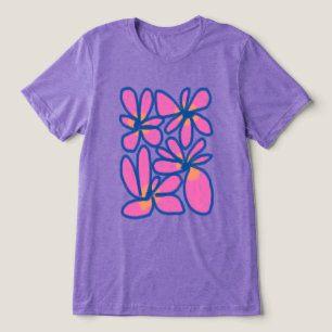 T-shirt En Tri-matière Fleurs Abstraites Funky Art Vestimentaire