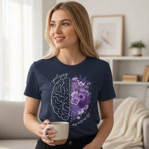 T-shirt En Tri-matière Fleurs de cerveau pour la sensibilisation à l'épil