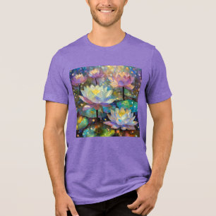 T-shirt En Tri-matière Fleurs de lotus délicates fleurissant dans la neig