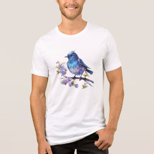 T-shirt En Tri-matière Fleurs d'oiseau de fée aquarelle Clipart-73611